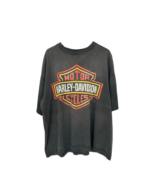 VINTAGE BOXY XXL HARLEY EMBLEM TEE THRASH FADED