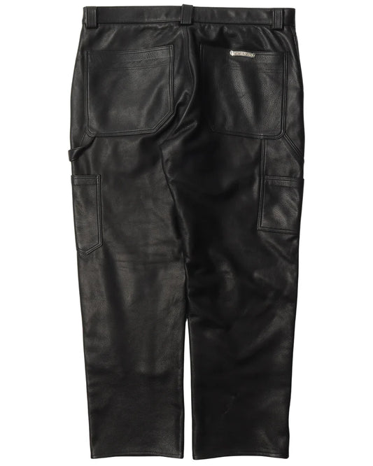 Chrome Hearts Leather Fleur Knee Pants