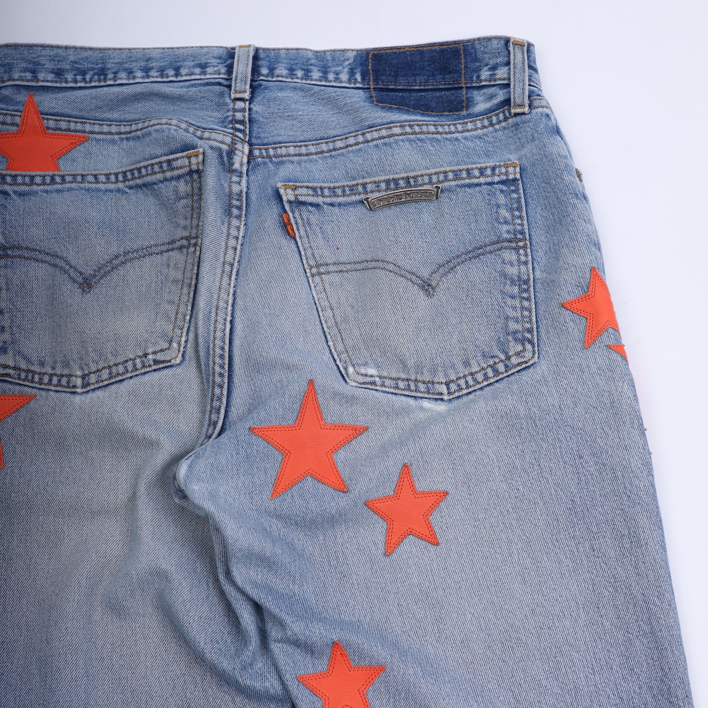 CHROME HEARTS STAR PATCH ORANGE TAB DENIM