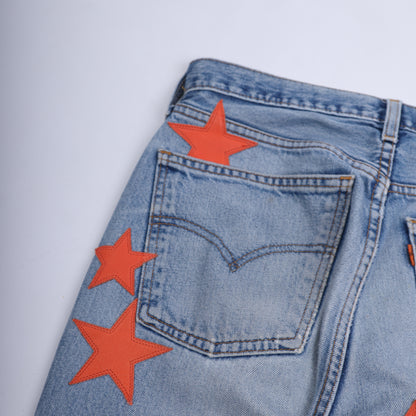 CHROME HEARTS STAR PATCH ORANGE TAB DENIM