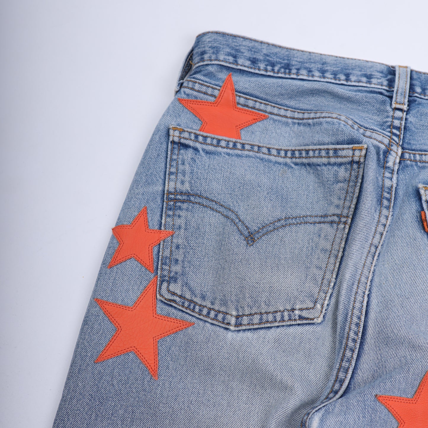 CHROME HEARTS STAR PATCH ORANGE TAB DENIM