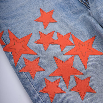CHROME HEARTS STAR PATCH ORANGE TAB DENIM