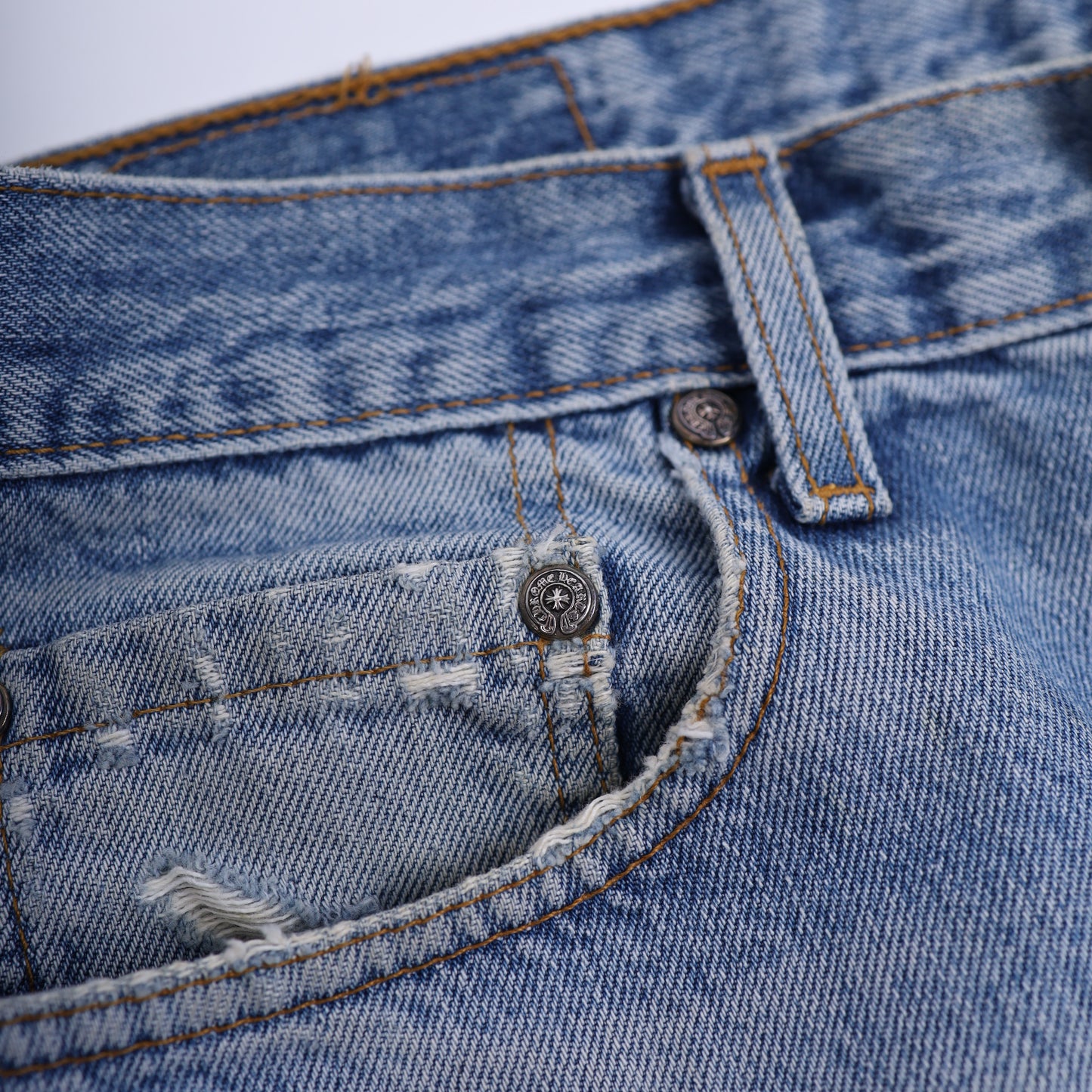 CHROME HEARTS STAR PATCH ORANGE TAB DENIM