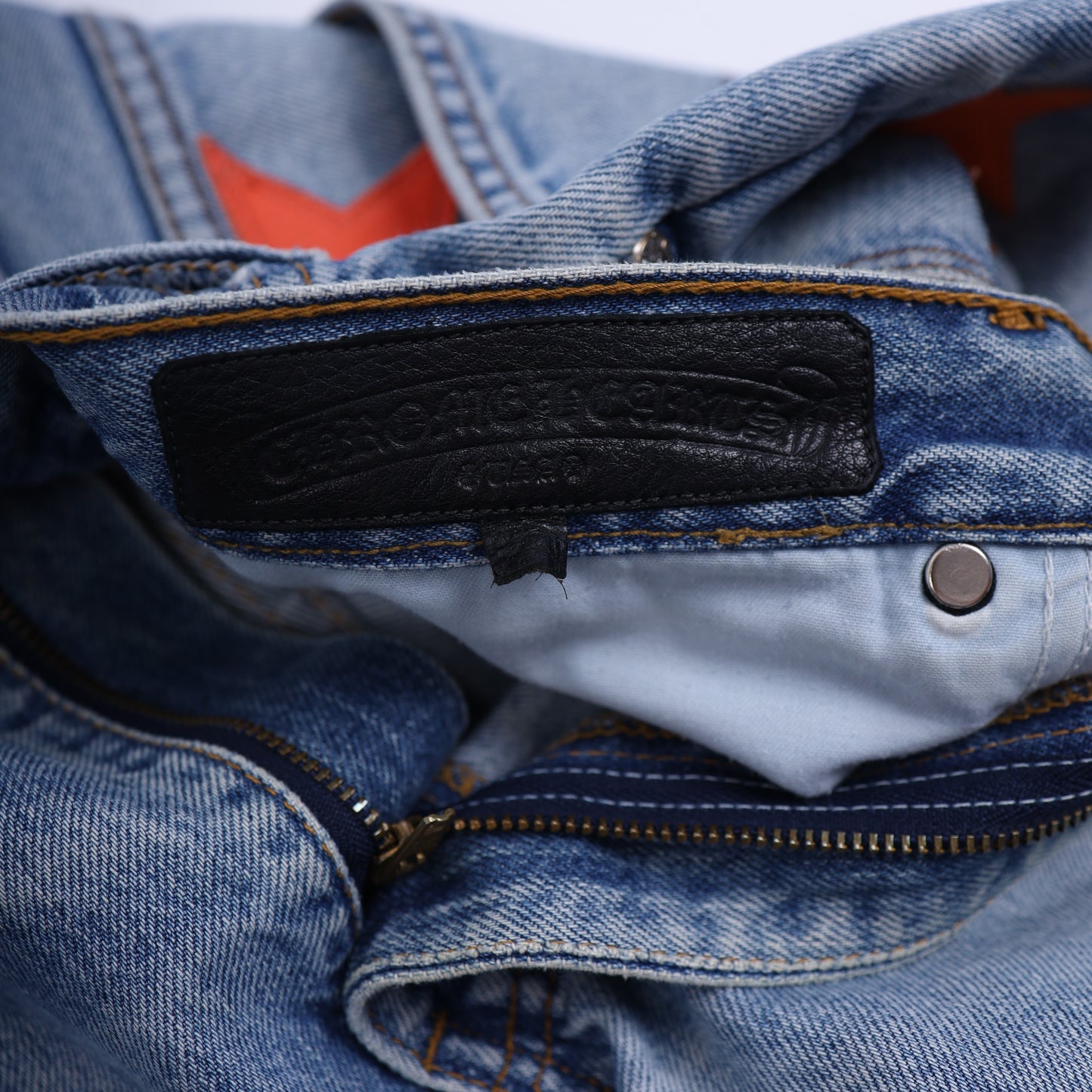 CHROME HEARTS STAR PATCH ORANGE TAB DENIM