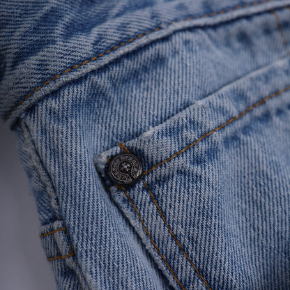 CHROME HEARTS BIG PATCH ORANGE FLARED DENIM