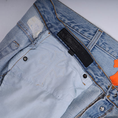 CHROME HEARTS BIG PATCH ORANGE FLARED DENIM