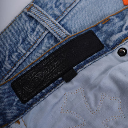 CHROME HEARTS BIG PATCH ORANGE FLARED DENIM