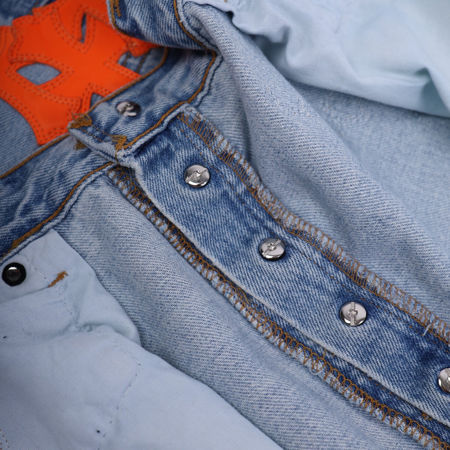 CHROME HEARTS BIG PATCH ORANGE FLARED DENIM