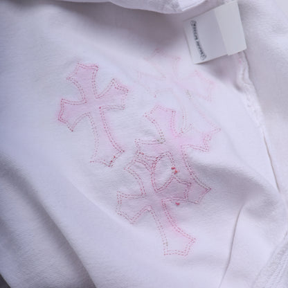 CHROME HEARTS WHITE/PINK PATCH LEVI RHODIUM PLATED