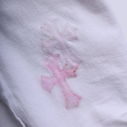 CHROME HEARTS WHITE/PINK PATCH LEVI RHODIUM PLATED