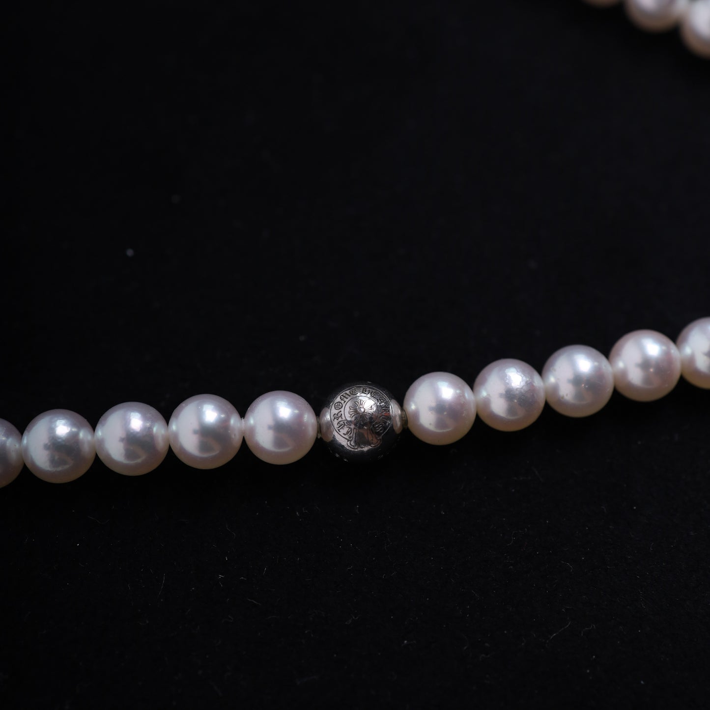 Mikimoto 18K White Gold Cross Bolo Tie Necklace