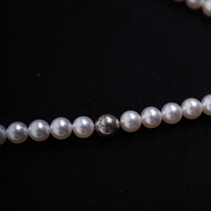 Mikimoto 18K White Gold Cross Bolo Tie Necklace