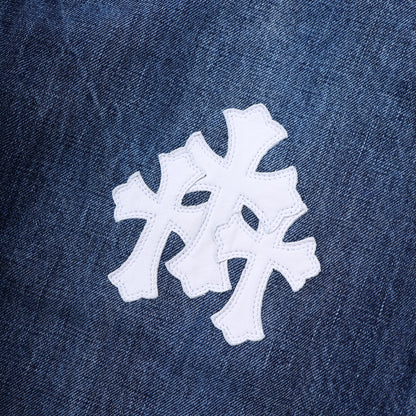 CHROME HEARTS WHITE PATCH CARPENTER BLUE DENIM