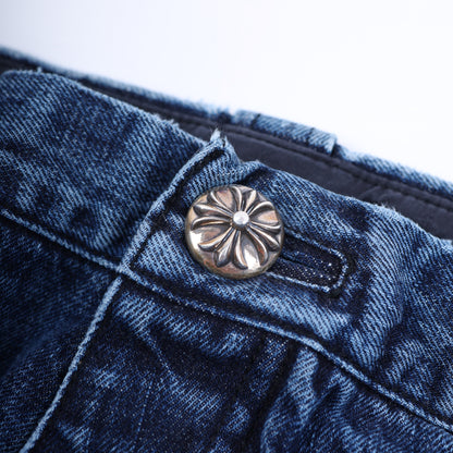 CHROME HEARTS WHITE PATCH CARPENTER BLUE DENIM