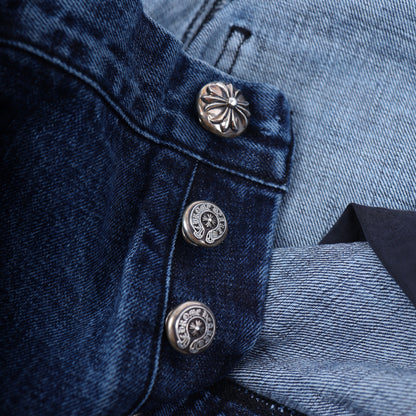 CHROME HEARTS WHITE PATCH CARPENTER BLUE DENIM
