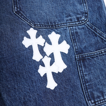 CHROME HEARTS WHITE PATCH CARPENTER BLUE DENIM