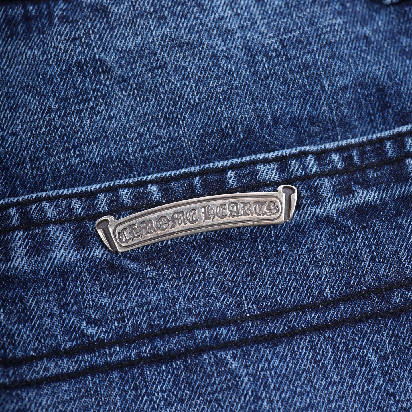 CHROME HEARTS WHITE PATCH CARPENTER BLUE DENIM