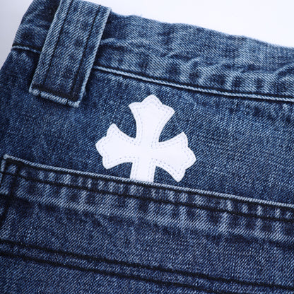 CHROME HEARTS WHITE PATCH CARPENTER BLUE DENIM