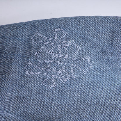 CHROME HEARTS WHITE PATCH CARPENTER BLUE DENIM