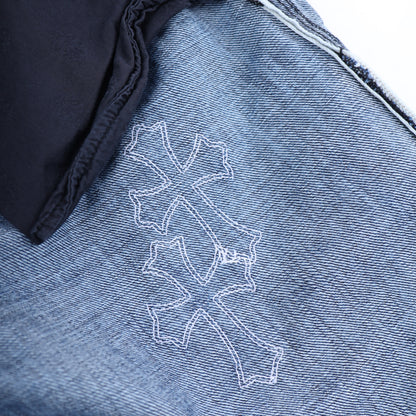 CHROME HEARTS WHITE PATCH CARPENTER BLUE DENIM