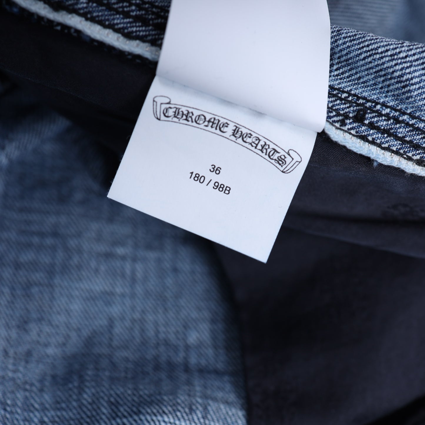 CHROME HEARTS WHITE PATCH CARPENTER BLUE DENIM