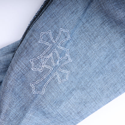 CHROME HEARTS WHITE PATCH CARPENTER BLUE DENIM