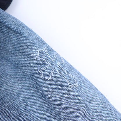 CHROME HEARTS WHITE PATCH CARPENTER BLUE DENIM