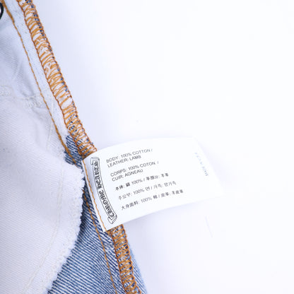 ORANGE TAB 505 LIGHT WASH CROSS PATCH DENIM