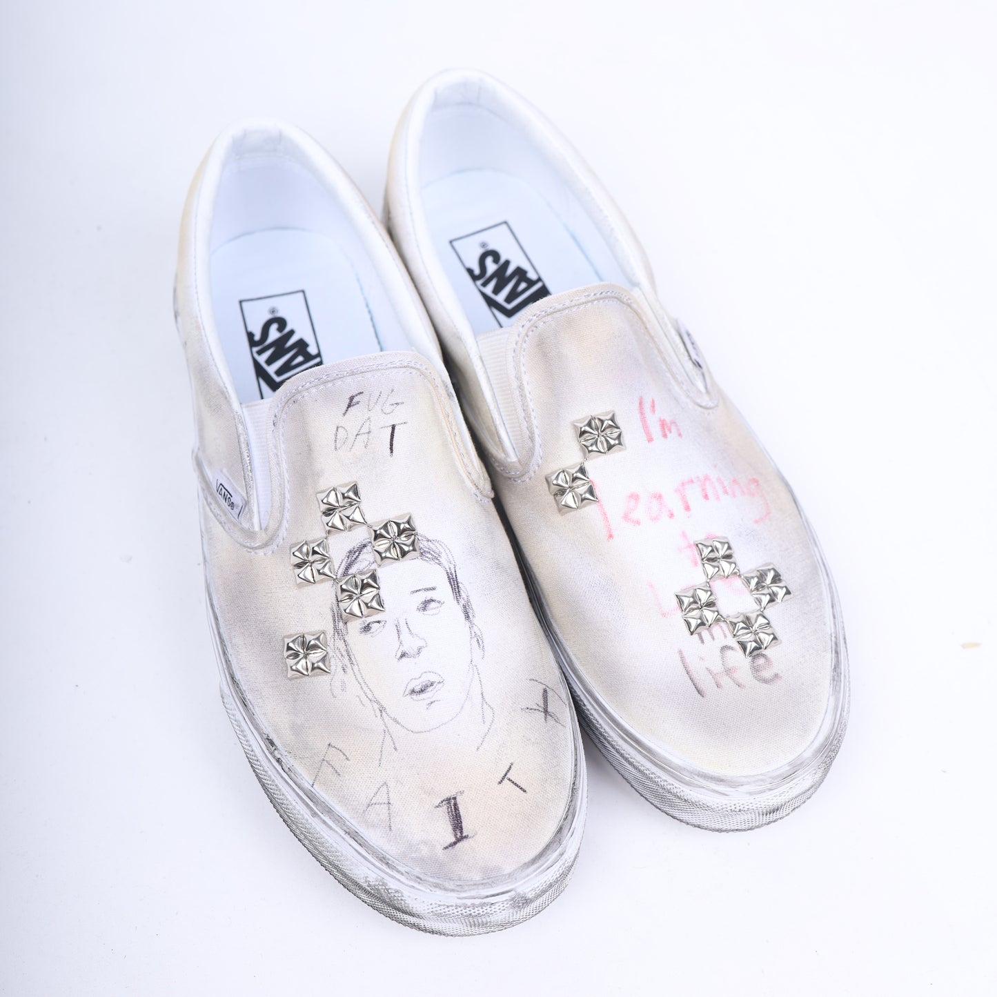 PALY 1/1 HAND DRAWN VANS SLIP ONS