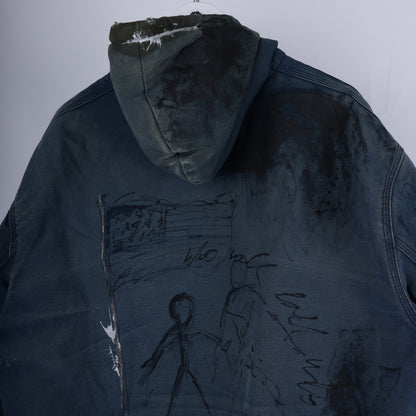 REB001 1 OF 1 HAND DRAWN FADED CARHARTT WORK JACKET