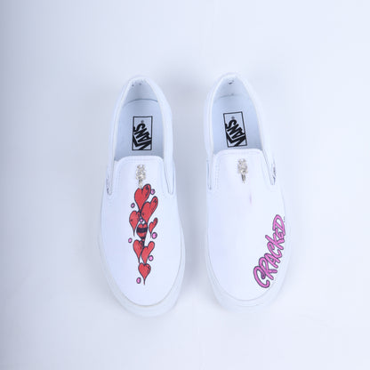 CHROME HEARTS X MATTY BOY HAND PAINTED VANS SLIP ONS