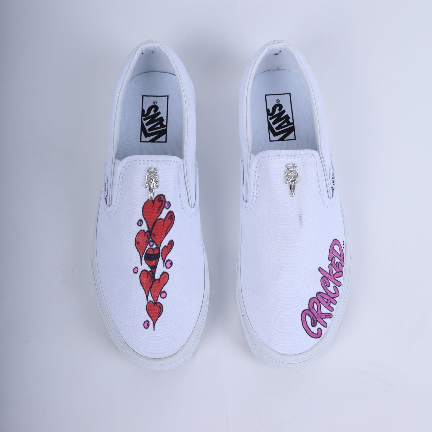 CHROME HEARTS X MATTY BOY HAND PAINTED VANS SLIP ONS