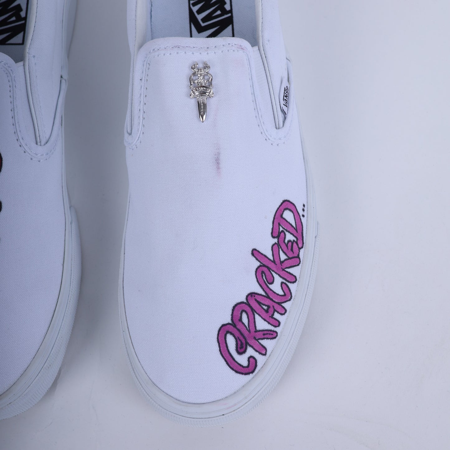 CHROME HEARTS X MATTY BOY HAND PAINTED VANS SLIP ONS