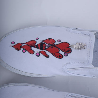 CHROME HEARTS X MATTY BOY HAND PAINTED VANS SLIP ONS
