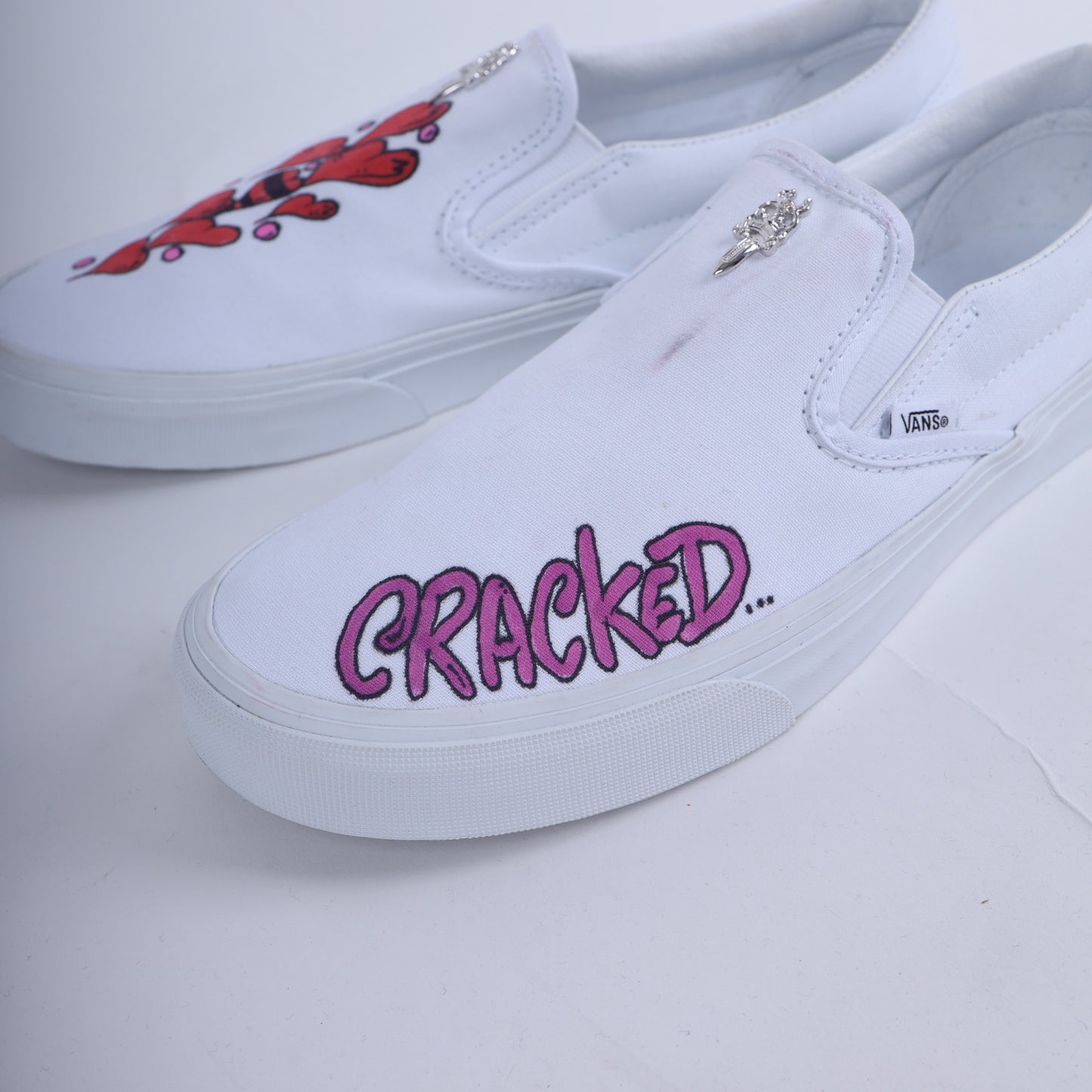 CHROME HEARTS X MATTY BOY HAND PAINTED VANS SLIP ONS