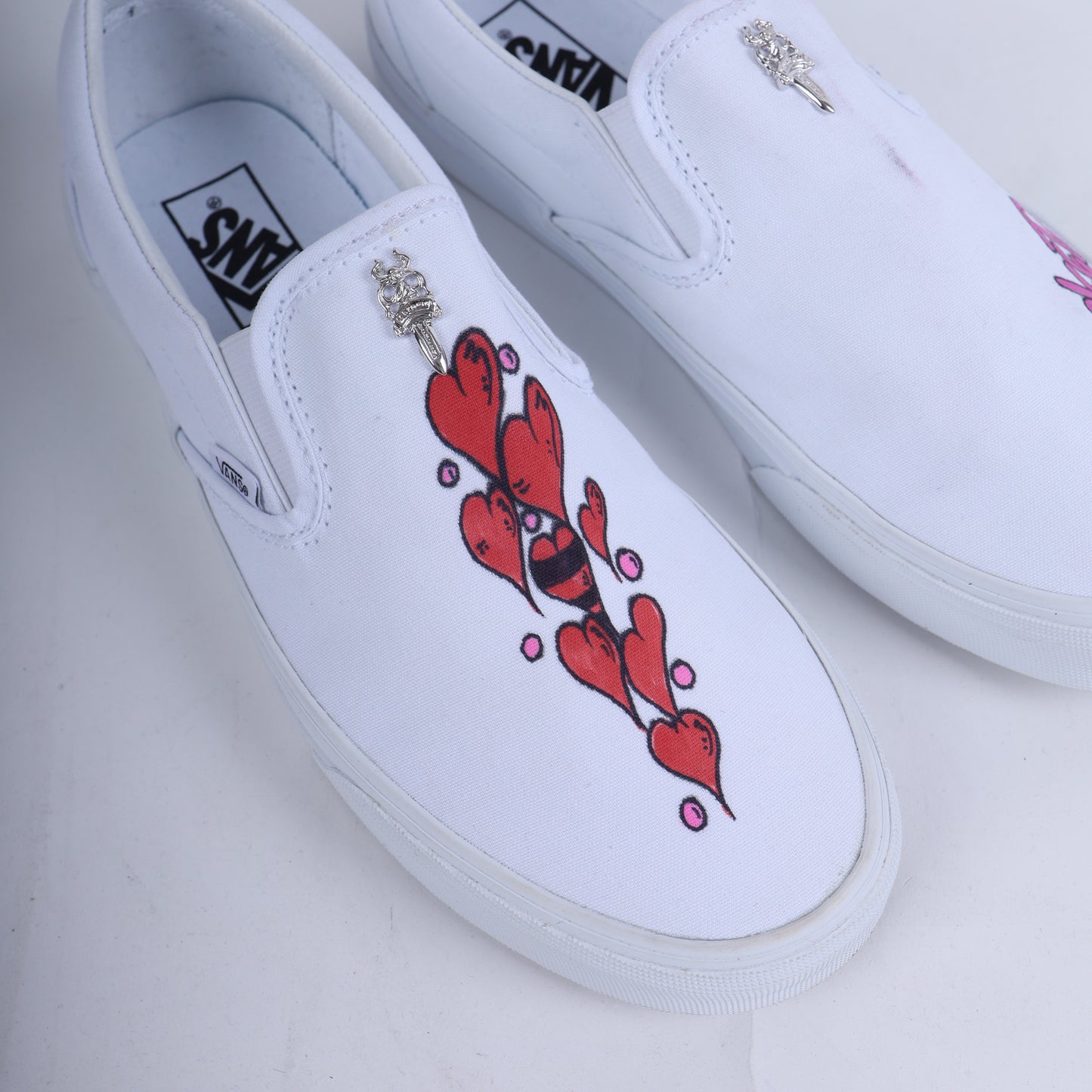 CHROME HEARTS X MATTY BOY HAND PAINTED VANS SLIP ONS