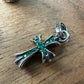 Chrome Hearts Sterling Silver Emerald Baby Fat Gem Stone Pendant