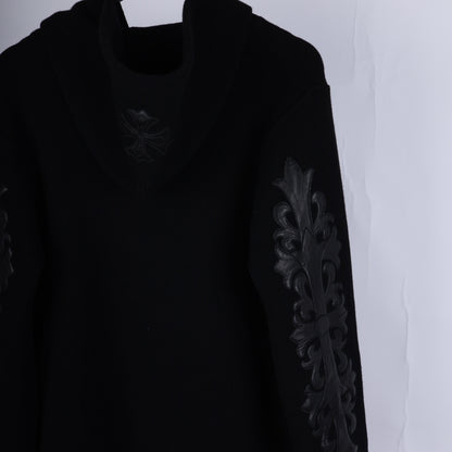 CHROME HEARTS CASHMERE HOODIE WITH FLEUR PATCHES