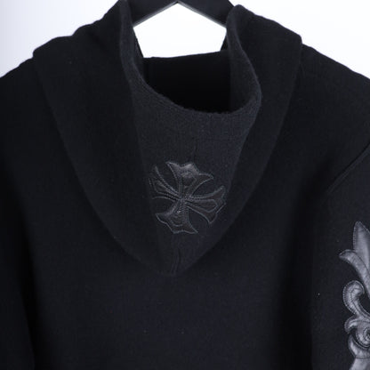 CHROME HEARTS CASHMERE HOODIE WITH FLEUR PATCHES