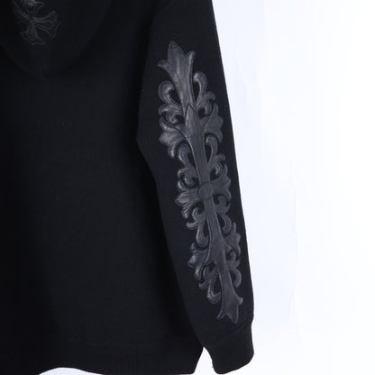 CHROME HEARTS CASHMERE HOODIE WITH FLEUR PATCHES