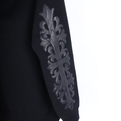 CHROME HEARTS CASHMERE HOODIE WITH FLEUR PATCHES