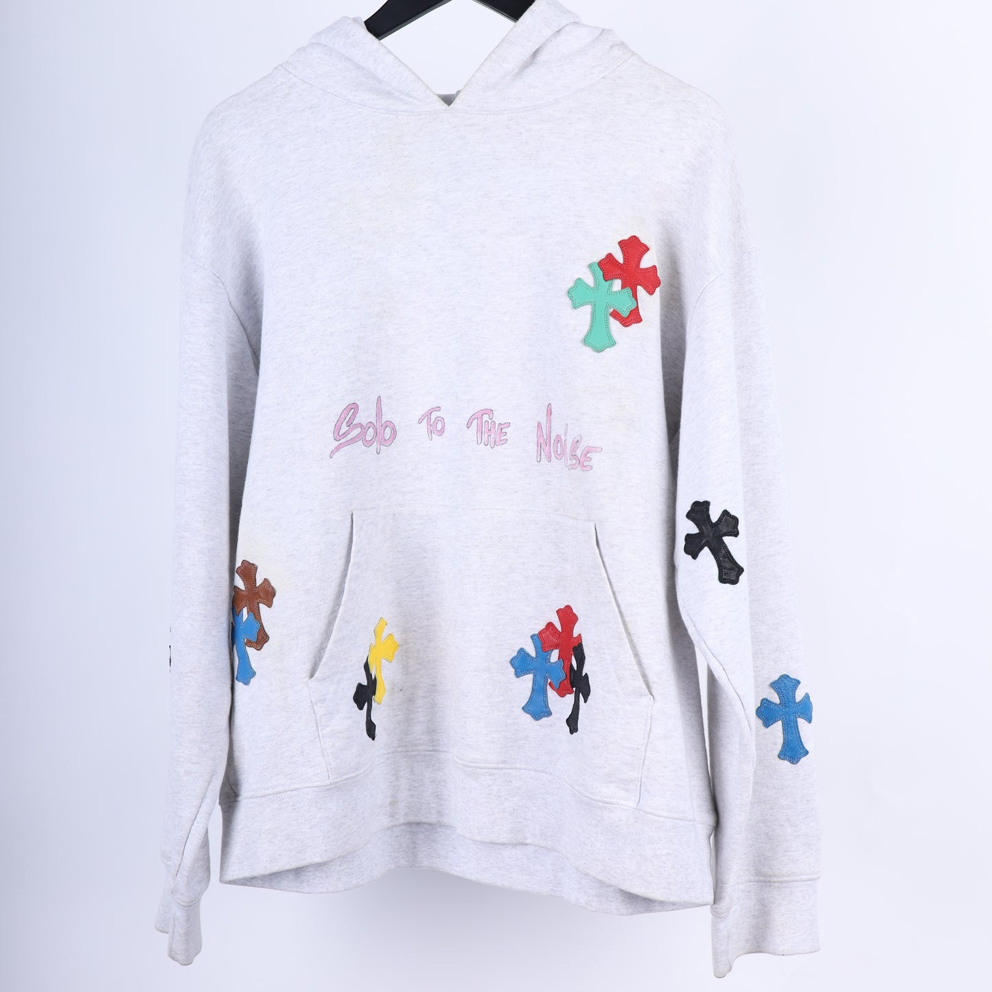 MATTY BOY HAND DRAWN 1 OF 1 MULTICOLOR CROSS PATCH HOODIE