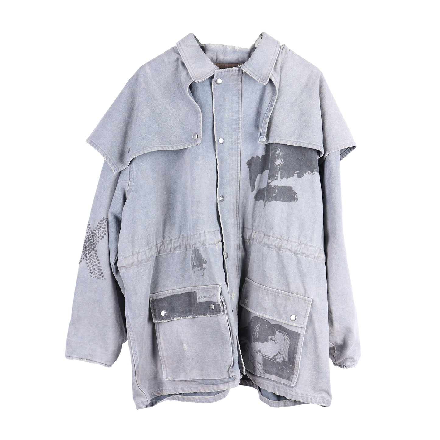 ERD GREY SCREENPRINTED PARKA