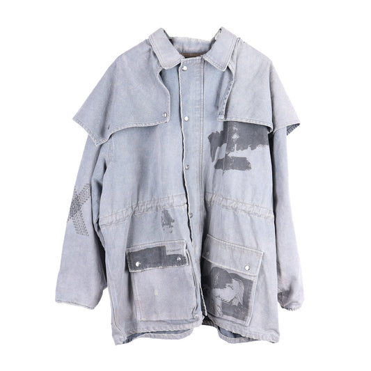 ERD GREY SCREENPRINTED PARKA