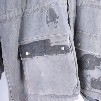 ERD GREY SCREENPRINTED PARKA