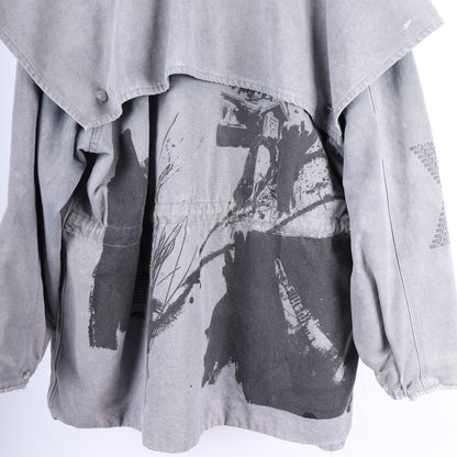 ERD GREY SCREENPRINTED PARKA