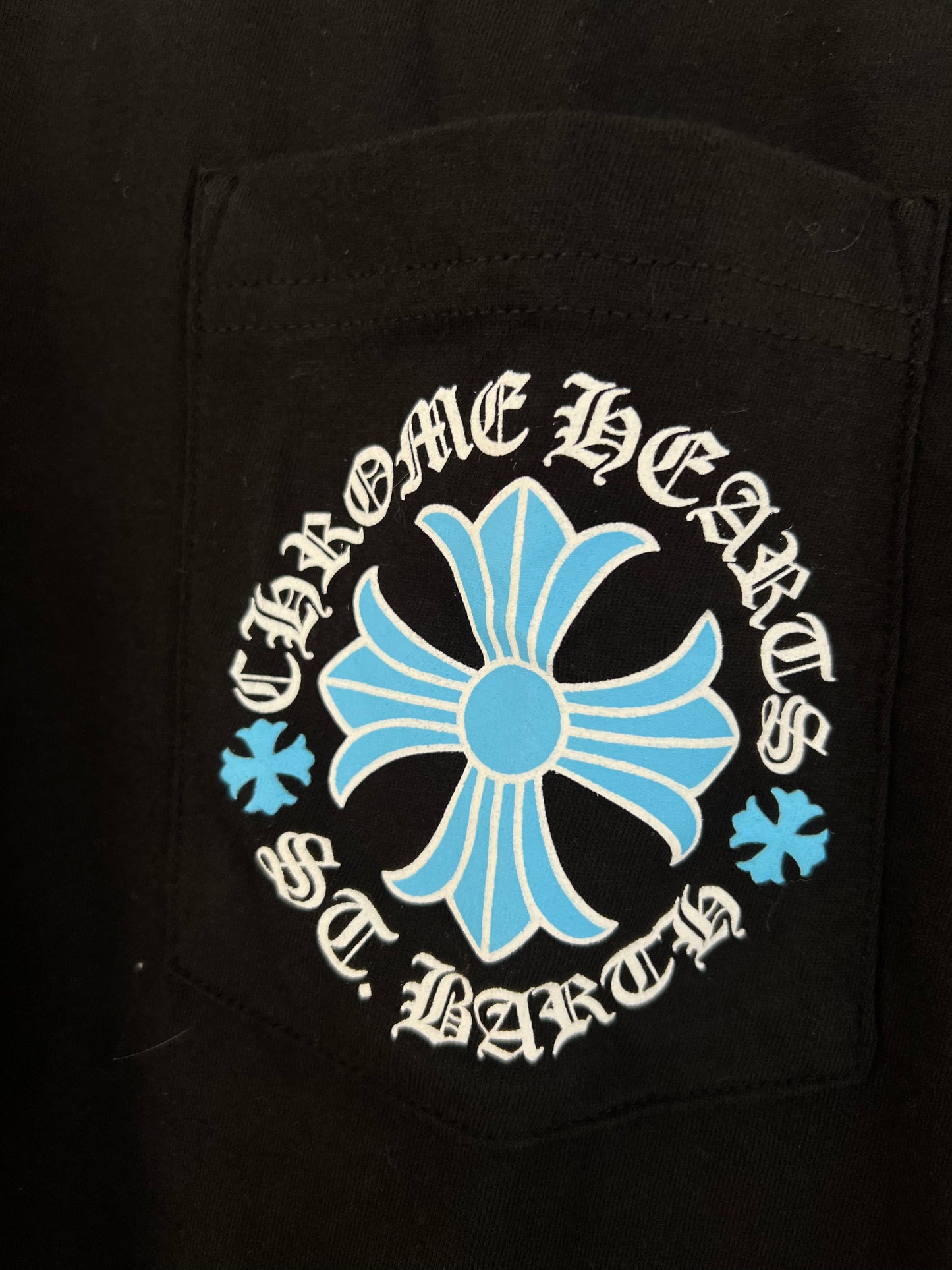 Chrome Hearts Saint Barth Exclusive Blue Cross Long Sleeve