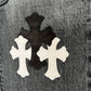 CHROME HEARTS BLACK FLEUR-KNEE PATCH IN HOUSE DENIM