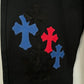 Chrome Hearts Black Patch Chino Pants Red/Blue Patches