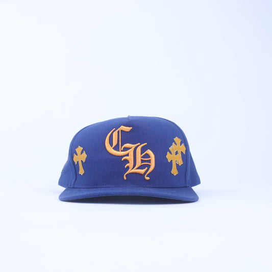 BLUE/YELLOW CH CROSS PATCH HAT